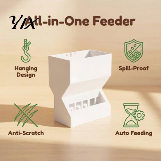 Versatile Poultry Feeding Tool Automatic Quail Feeder for Cage, Large Capacity Wall Mount Anti Spill Food Dispenser Equipment Chicks And Small Birds,