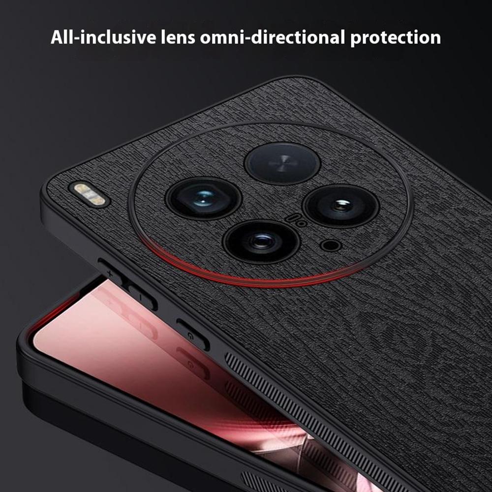 For vivo X200 Ultra 5G Case Wood Texture PU Leather Coated PC TPU Phone Cover