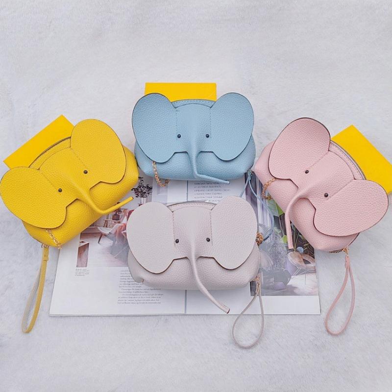 Корейские однотонные кошельки для телефона из искусственной кожи, мини-сумки кроссбоди в виде слона, женские милые повседневные сумки для женщин