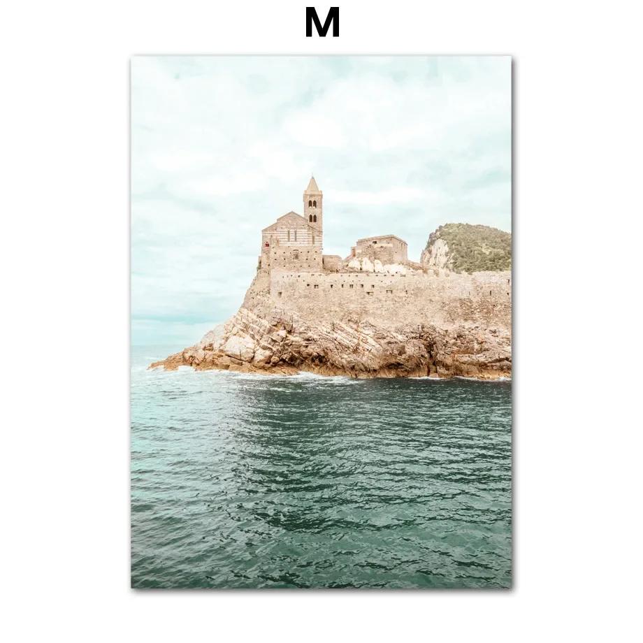 Italy Cinque Terre Sea Town Boat Fruit Tree Nordic Wall Art Canvas Painting Posters And Prints Pictures For Living Room Decor