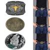 Creatively Relief Pattern Buckle Belt DIY Components Western Heavy Rock Style Metal Belt Buckle for Adult Unisex