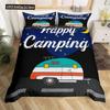Счастливый Кемпинг Пододеяльник Квин Мультяшный Караван Кемпинг Постельный Комплект Фермерский Стиль 3D Чехол для Одеяла с Наволочками
