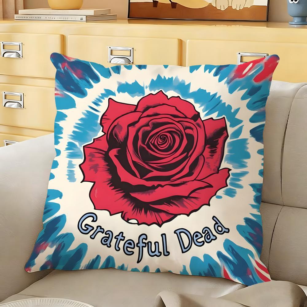 GGrateful DDead rock band Cushion Cover Soft Durable Reversible Pillow Cover Home Car MultiScene Daily Comfort Pillowcase