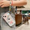 Мультяшный градиентный чехол Cinnamoroll 3D Волна Защитный чехол для телефона с бусинами-браслетом для iPhone