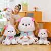 New Bow Puppy Plush Toy Cute Soft Cute Puppy Doll High Value Doll Girl Birthday Gift