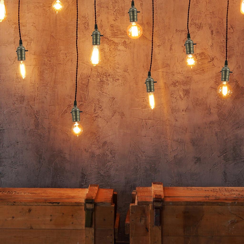 Винтажный патрон для лампы E26 E27 с проходным выключателем, замена патрона для лампы, сверхпрочный, антикварное освещение, ретро, простая установка