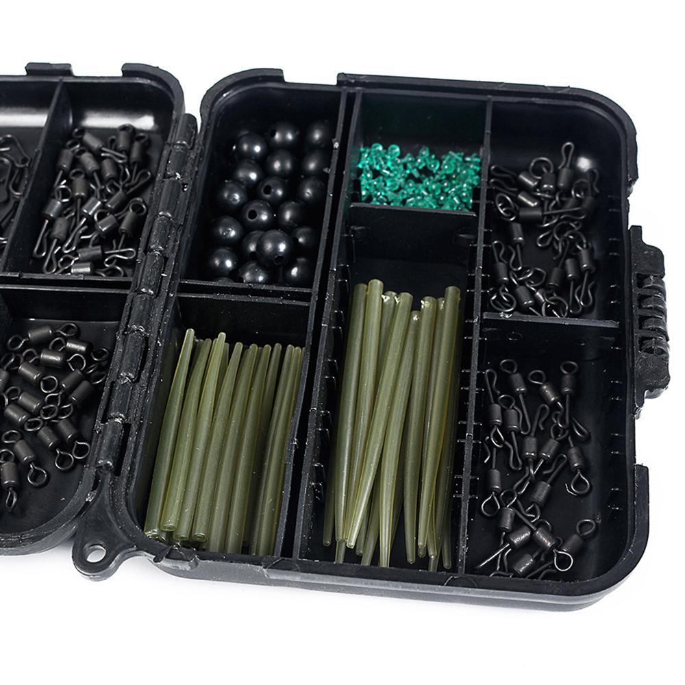 Carp Fishing Kits Swivel Snaps Matte Black Quick Change Rolling Swivel Speed Links Anti Tangle Sleeve Hook Stops Beads