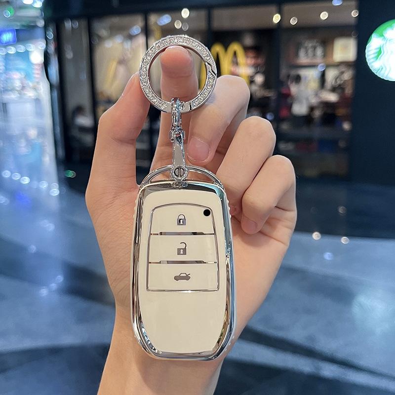 TPU Car Key Case Fob Cover for Toyota CHR Hilux Fortuner KL41 Land Cruiser 200 Camry Corolla Crown RAV4 Highland Keychain Accessories