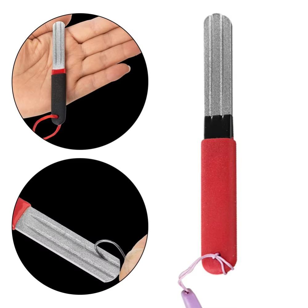 2Pcs Diamond Stone Fishing Hook Sharpener Anti-skid Fishing Tools for Outdoor Fishing