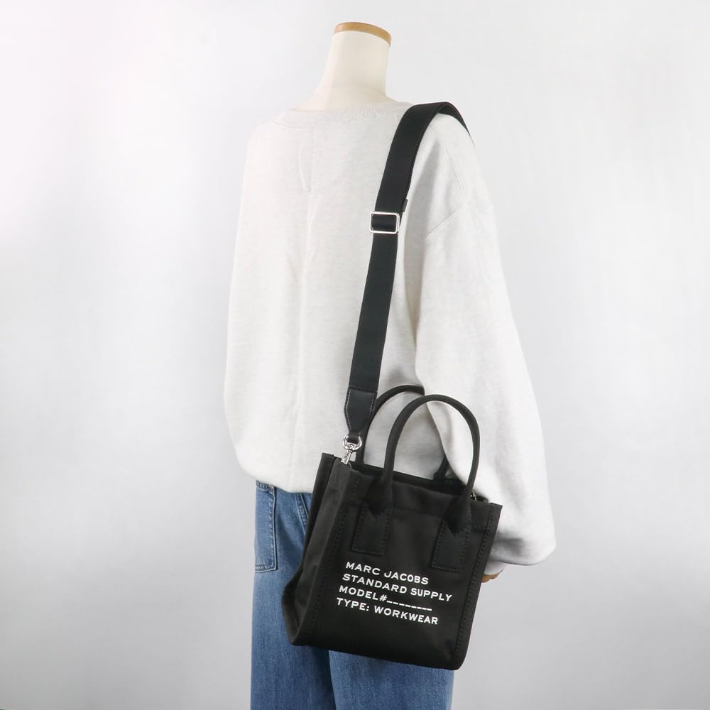 Marc Jacobs Small Satchel Tote Shoulder Bag in Black with Standard Supply Logo (4S4HCR003H02) Canvas. [Outlet] [Brand Name] [Used]