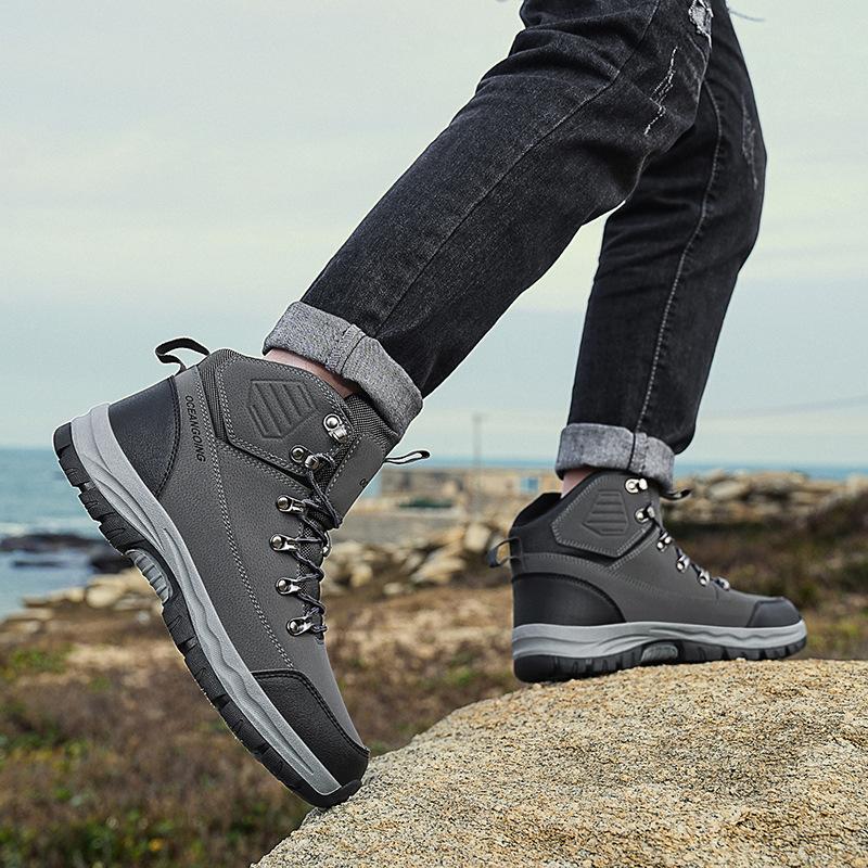 Мужская обувь, новые альпинистские походные ботинки, водонепроницаемые, нескользящие и износостойкие, мужские высокие ботинки для занятий спортом на открытом воздухе, скалолазанием