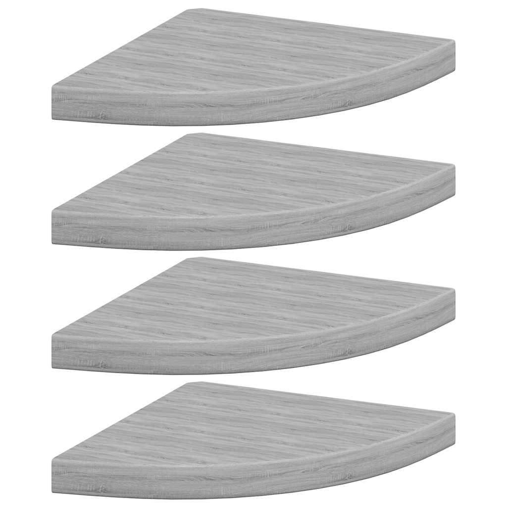 Vidaxl Narożne Półki Ścienne, 4 Szt., Szarość Betonu, 35X35X3,8 Cm Mdf