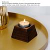 Candle Holder Trapezoid Wood Retro Table Decoration Ornament for Christmas Day Wedding