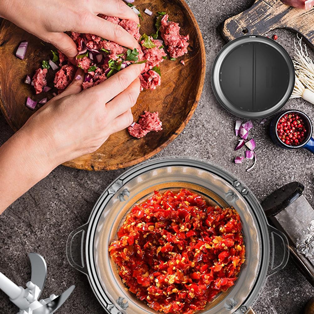 Электрическая мясорубка 2 л, большая бытовая емкость, утолщенное стекло, 2 скорости, 300 Вт, высокая мощность, кухонный комбайн