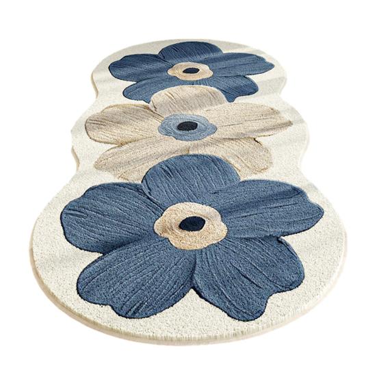 Цветочный ковер для пола Мягкий нескользящий ковер для спальни Винтажный весенний цветочный узор Моющийся коврик для пола для гостиной спальни ванной комнаты кухни