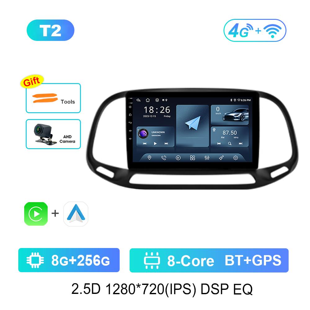 9-дюймовый автомобильный видео мультимедийный плеер Система Android GPS-навигация для Fiat Doblo 2015 - 2019 Carplay WiFi Сенсорный экран Bluetooth