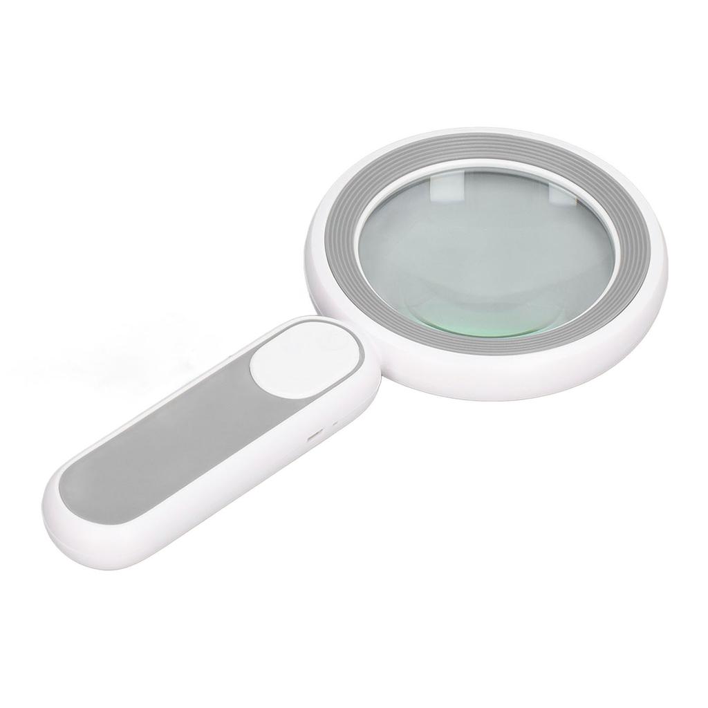 Handheld Magnifying Glass 20X Optical Magnifier with 21 LED Lights USB Charging Touch