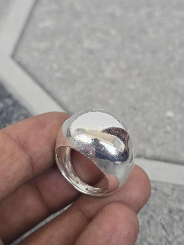 Dome Ring, 925 Sterling Silver Ring, Large Plain Wide Band, Boho Statement Ring, Handmade Ring, Anxiety Ring, Engagement Ring