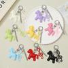 Cute Colorful Pony Musical Note Bead Pendant Keychain Creative Horses Baked Paint Alloy Backpack Decoration Pendant Accessories