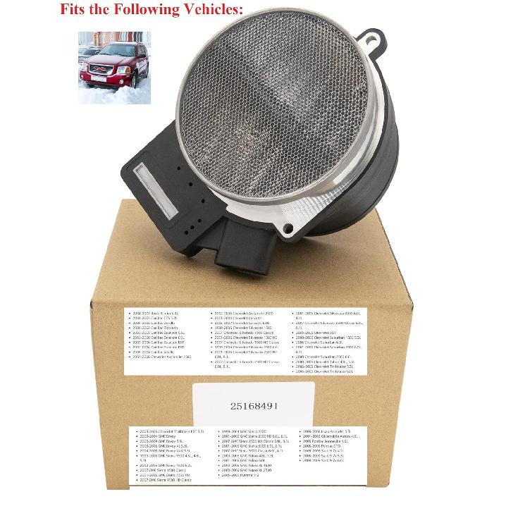 Mass Air Flow Sensor, 25168491, AF10043, 25318411, Compatible With Chevy, Cadillac, GMC And Other GM Vehicles - Silverado, Suburban, Tahoe, Yukon XL,