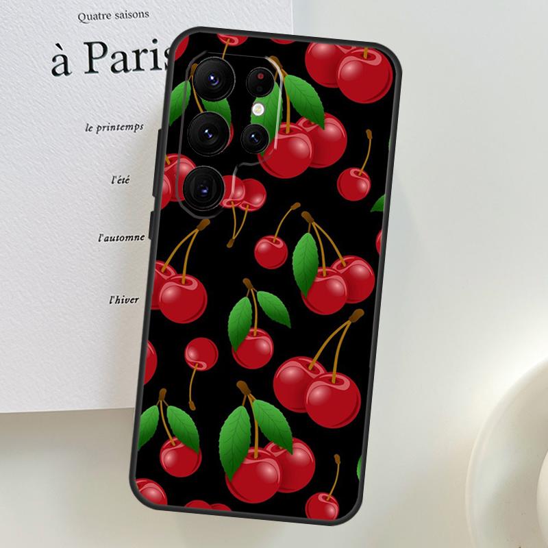 Чехол для телефона Samsung Galaxy S26 Ultra S25 S23 S22 S21 S24 Ultra S10 S20 Plus S25 FE с рисунком еды, фруктов, красной вишни
