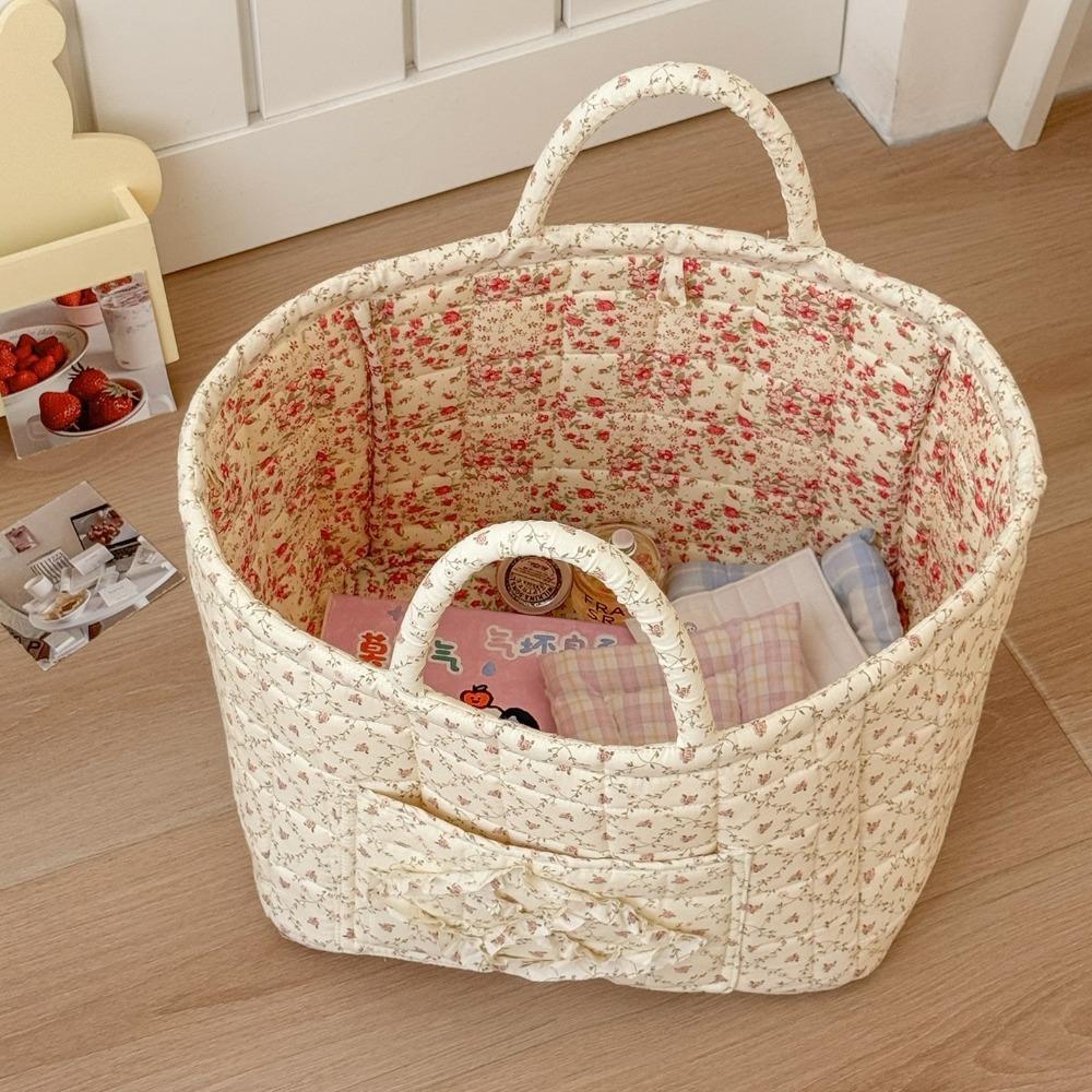 Pastoral Style Washable Picnic Basket INS Storage Bin for Underwear Debris