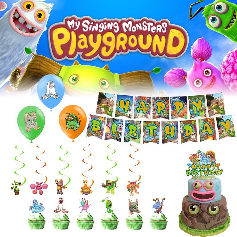 My Monster Singing Theme Birthday Banner Balloon Party Supplies Decorations Set