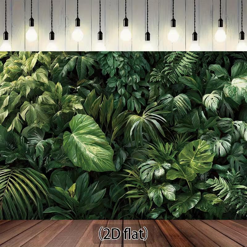 2D Lush Green Foliage Backdrop Photography Background Banner