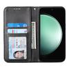 For Samsung Galaxy S24 FE Wallet Case Calf Texture PU Leather Phone Cover with Strap