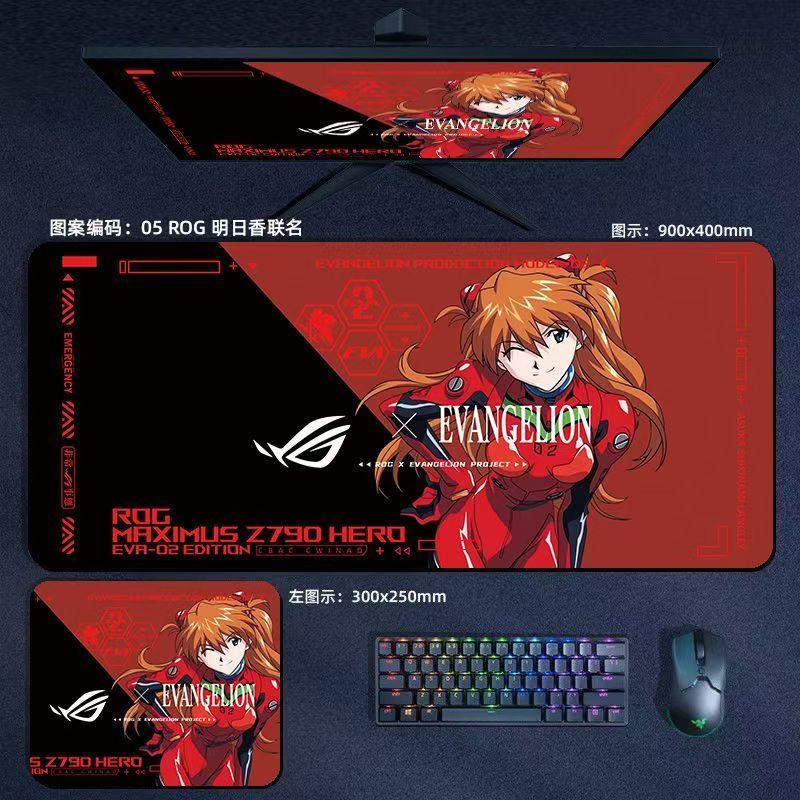 Коврик для мыши Evangelion Аска EVA, офисный коврик для компьютера, противоскользящий, с рисунком персонажа мультфильма, мягкая подставка для ноутбука и клавиатуры