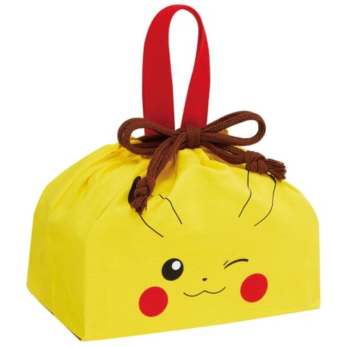 Skater Children's Drawstring Lunch Bag, Made In Japan, Pok?mon Pikachu Face, Size 23, KB7-A