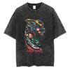 Anime Demon Slayer Tanjirou Nezuko Zenitsu Inosuke Cute Graphic Tshirt Men Women Washed Cotton T-shirts Harajuku Male Manga Tops