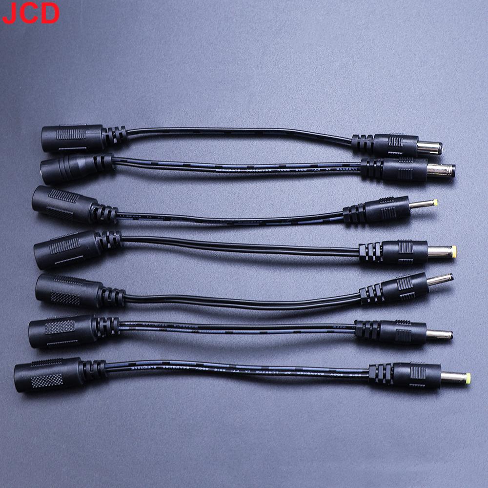 JCD 1 шт. Кабель-переходник DC5.5x2.1 female на DC male 5.5*2.5/3.5x1.35/4.0*1.7/2.5*0.7 Удлинитель Шнур питания