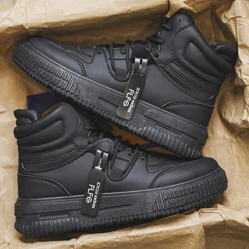 Повседневные кроссовки Высокие мужские кроссовки Лоферы Обувь для мужчин Скейтборд Спорт и отдых Износостойкие Нескользящие Универсальные Новые