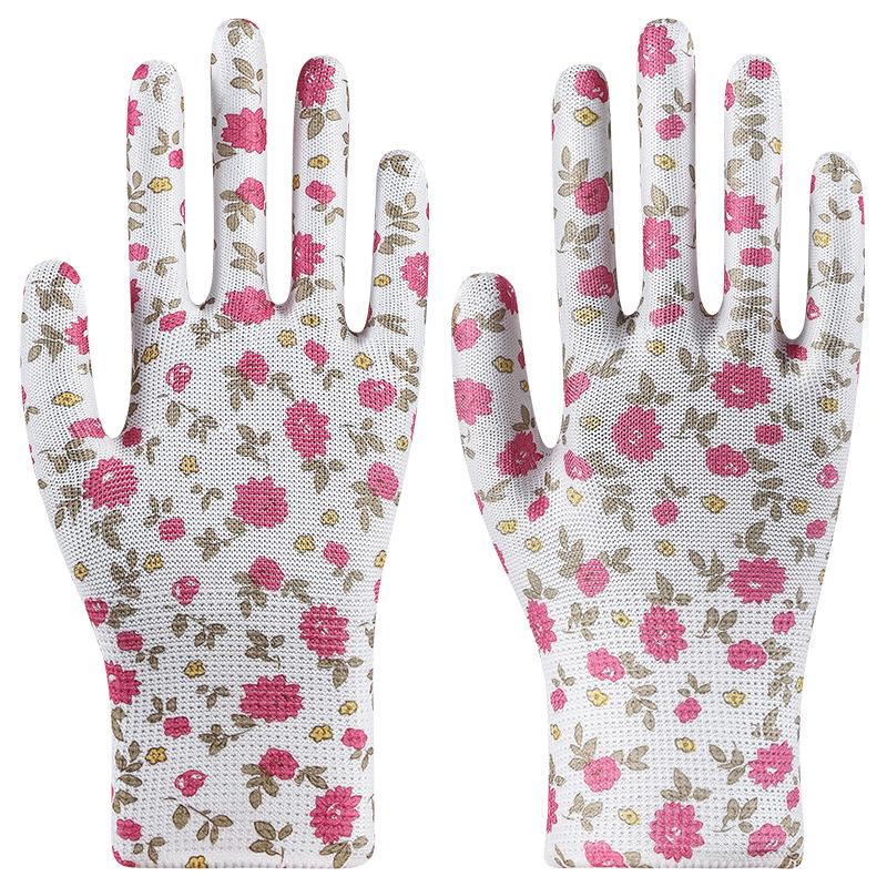 Lightweight Breathable Nylon Gardening Gloves - Wear-Resistant, Multi-Color Patterns