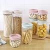Kitchen Storage Box Jar Cup Sealing Food Preservation Plastic Bottles Fresh Transparent Grain Bean Rice Sealed Storage Container