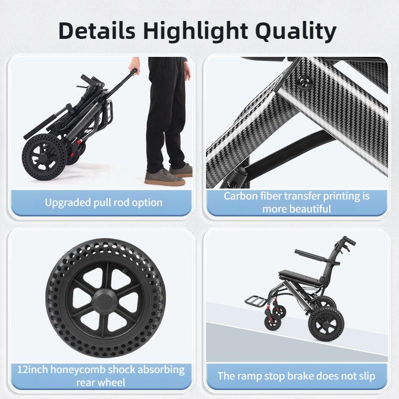 Легкий и складной трость-самокат для пожилых людей, ручной самокат-ходунки, портативная ручная инвалидная коляска для пожилых