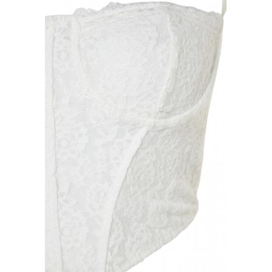 Crop Lined Corset Detailed Lace Bustier