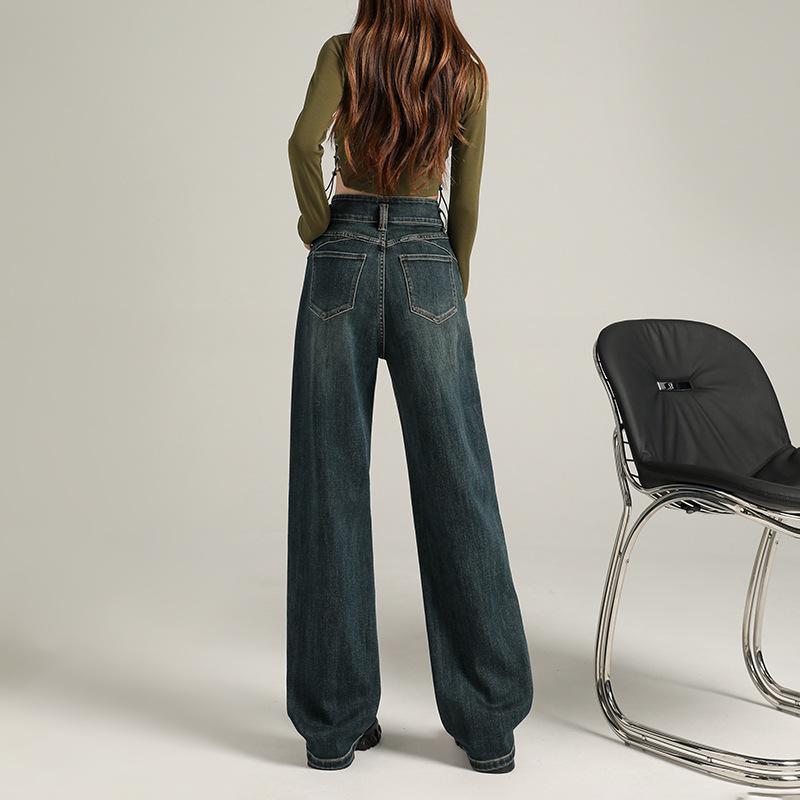 Узкие джинсы с высокой талией и широкими штанинами для женщин на осень и зиму, а также вельветовые джинсы для женщин на осень и зиму