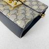 [Pre-Owned] Padlock Metal Lock Bee Print Vintage Logo Canvas And Leather Lock Clutch Box Chain Crossbody Shoulder Bag - Excellent #190JMH7