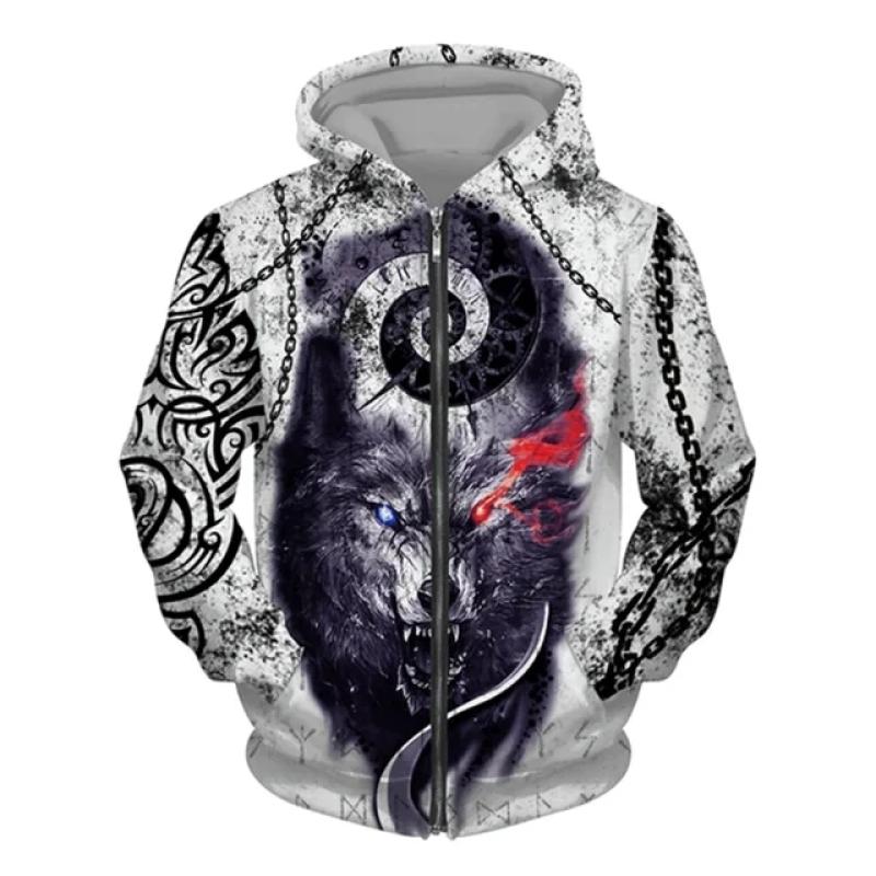 Волк мужские 3d толстовки с животными винтажная толстовка на молнии для мужчин модная толстовка большого размера с длинным рукавом повседневная мужская одежда топы