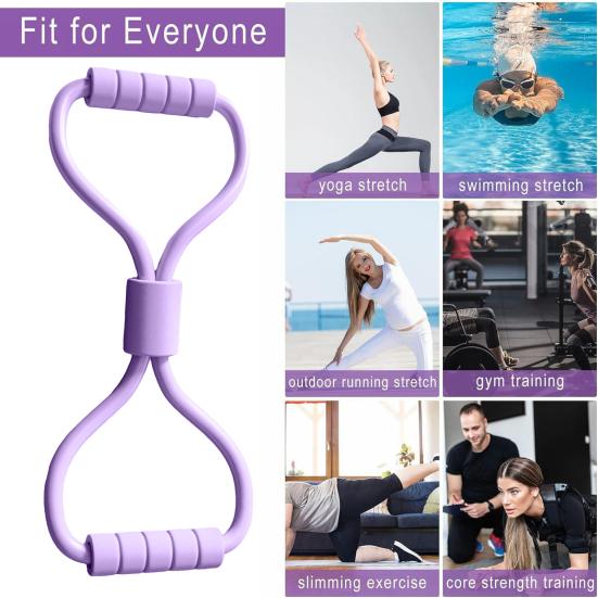 1/2 шт. фитнес-лента с противоскользящей ручкой в форме восьмерки для мужчин и женщин, растяжка для силовых тренировок, эластичный ремешок, натяжной канат