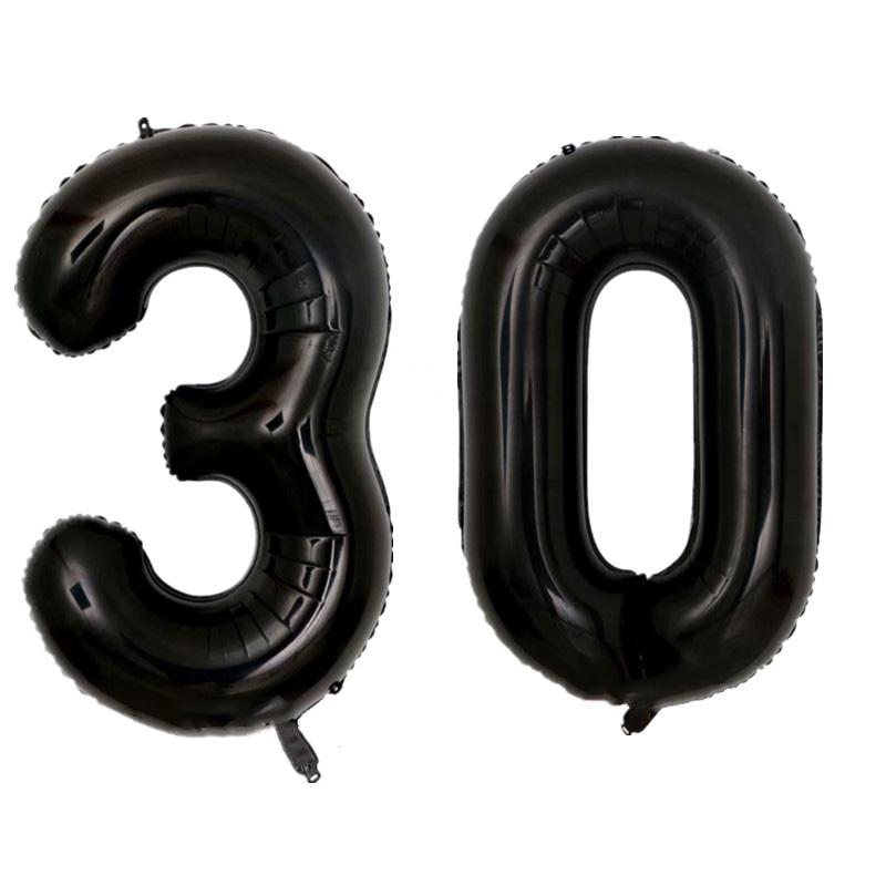 40 Inch Black Figure Foil Number Balloon Anniversary Birthday Party Decoration Adult Bridal Shower Digital Ballon Kids Globo