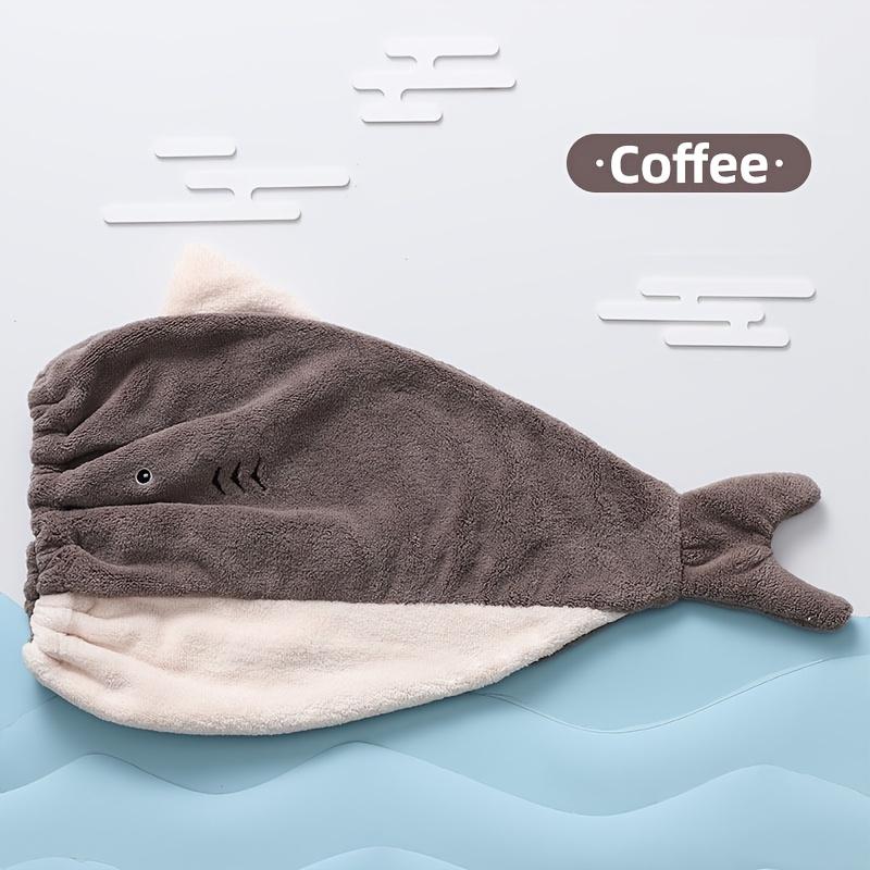 2 шт. Ультрамягкая шапочка для сушки волос из кораллового флиса с дизайном рыбок, быстросохнущая абсорбирующая обертка-полотенце, милый подарок для домашнего использования, смесь полиэстера, машинная стирка