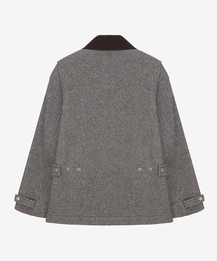 Mindbridge [Hoite] Alpaca Collar Contrast Oversized Mid-Length Coat Myca7174