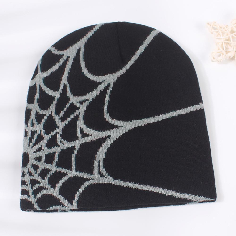 Европейский стиль Элегантная хип-хоп вязаная шапка Паутина Зимняя теплая Защита ушей Уличная шерстяная шапка