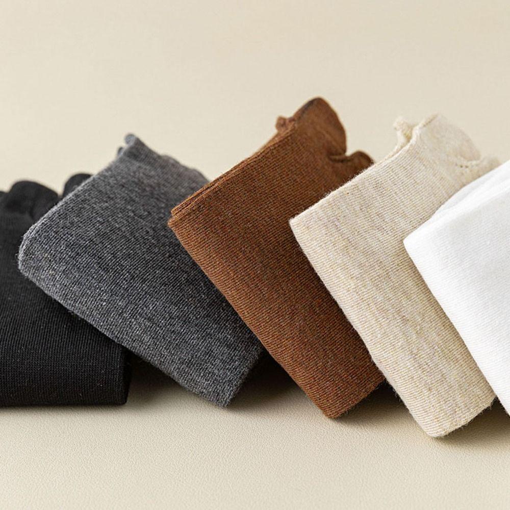 Solid Color Five Finger Long Socks Anti-slip Mid-tube Stocking Women Spring Summer