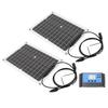 2pcs Solar Panel Kit 50W Monocrystalline Silicon Solar Charge Panel with 10A Controller for Car