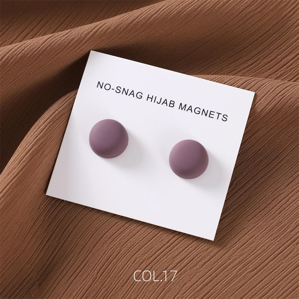Safe Macaron Color Hijab Brooch Strong Metal Plating Magnetic Hijab Clip Luxury No Hole Pins Brooches Magnet For Muslim