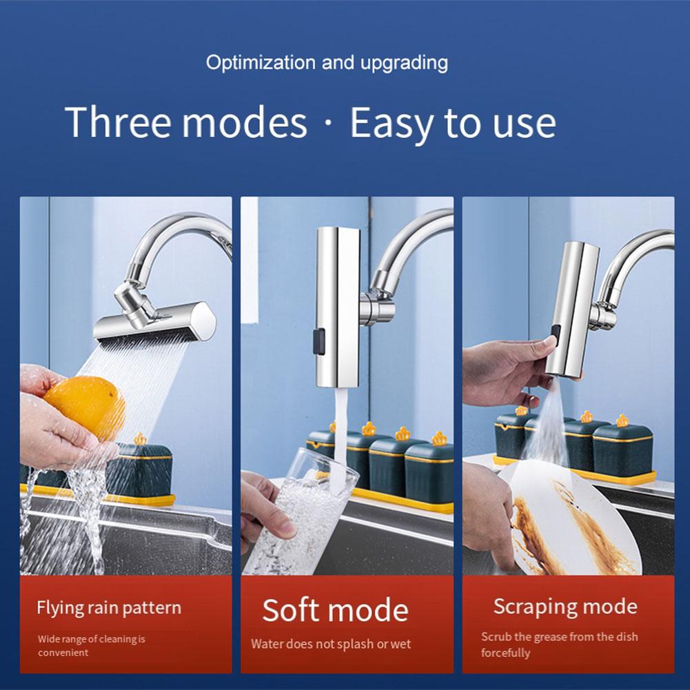 Смеситель с водопадом, многофункциональная насадка для кухни, ванной комнаты, смеситель для раковины с защитой от брызг, вращающийся на 360 градусов, смеситель для горячей и холодной раковины